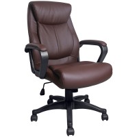 Кресло руководителя Helmi HL-E02 "Income", экокожа коричневая