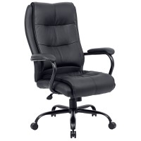 Кресло руководителя Helmi HL-ES02 "Extra Strong" повышенной прочности, экокожа черная, до 200кг