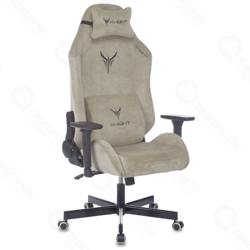 Кресло геймерское Knight N1 Fabric бежевый Light-21 с подголов. крестовина металл