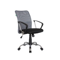 Кресло для персонала RCH 8075 Чёрная ткань/Серая сетка (DW-04)