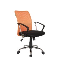 Кресло для персонала RCH 8075 Чёрная ткань/Оранжевая сетка (DW-05)