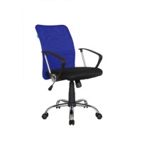 Кресло для персонала RCH 8075 Чёрная ткань/Синяя сетка