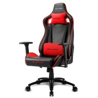 Кресло геймерское Sharkoon Elbrus 2, чёрно-красное (синтетическая кожа, регулируемый угол наклона, механизм качания)