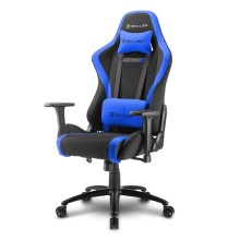 Кресло геймерское Sharkoon Shark Skiller SGS2 , чёрно-синее (ткань, регулируемый угол наклона, механизм качания)