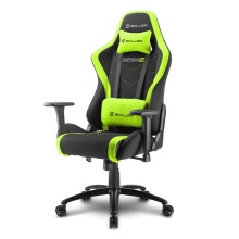 Кресло геймерское Sharkoon Shark Skiller SGS2 , чёрно-зелёное (ткань, регулируемый угол наклона, механизм качания)