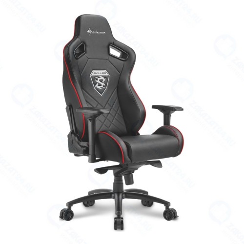 Кресло геймерское Sharkoon Shark Skiller SGS4 чёрно-красное (синтетическая кожа, регулируемый угол наклона, механизм качания)