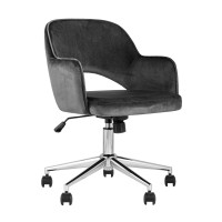 Кресло для персонала Кларк, велюр, серый