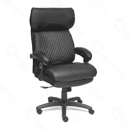 Кресло руководителя TETCHAIR CHIEF кож/зам/ткань, черный/черный стеганный/черный, 36-6/11