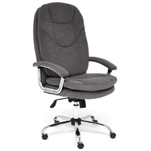 Кресло руководителя TETCHAIR Softy Lux флок, серый, 29
