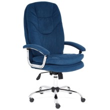 Кресло руководителя TETCHAIR Softy Lux флок, синий, 32