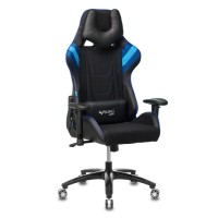 Кресло геймерское Zombie VIKING 4 AERO BLUE две подушки черный/синий искусст.кожа/ткань