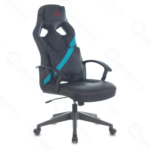 Кресло геймерское ZOMBIE DRIVER черный/голубой искусственная кожа с подголов. крестовина пластик
