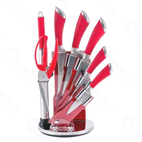 Набор кухонных ножей GIPFEL MIRELLA, 8 предметов, красный