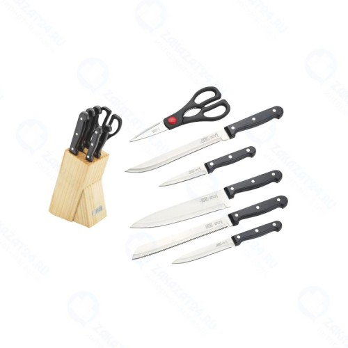 Набор кухонных ножей GIPFEL TRADITION на деревянной подставке, 7 предметов