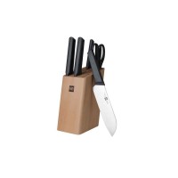 Набор ножей с подставкой HuoHou (XIAOMI) kitchen knife Set Lite 3Cr13 5+1