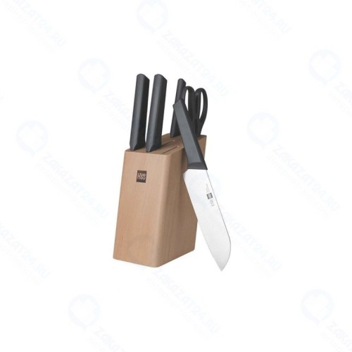 Набор ножей с подставкой HuoHou (XIAOMI) kitchen knife Set Lite 3Cr13 5+1
