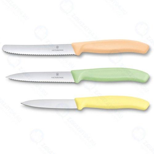 Набор из 3 ножей VICTORINOX Swiss Classic 6.7116.34L2: 2 ножа для овощей и фруктов 8 и 10 см, столовый нож 11 см