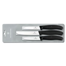 Набор ножей VICTORINOX Swiss Classic, черная рукоять, 3 предмета