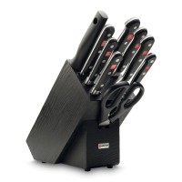 Набор кухонных ножей на подставке WUESTHOF Classic, 6 шт.+кухонные ножницы+вилка+мусат (9844)