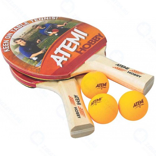 Набор для настольного тенниса Atemi Hobby (2 ракетки + 3 мяча*+чехол)