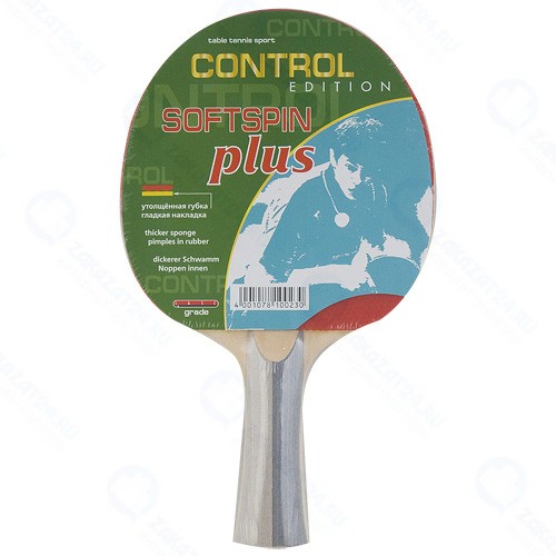 Ракетка для настольного тенниса Butterfly Softspin Plus , для начинающих, накладка 1,8 мм, конич. ручка