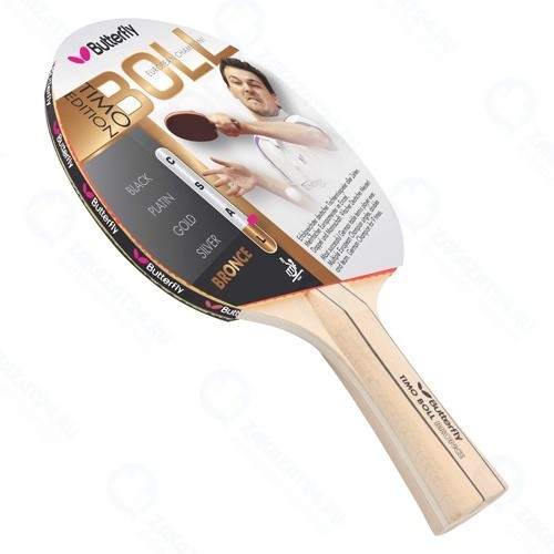 Ракетка для настольного тенниса Butterfly Timo Boll bronze, накладка 1,5 мм ITTF, коническая ручка