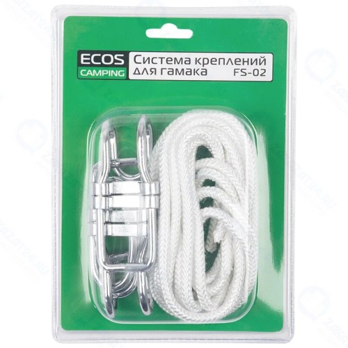 Система креплений для гамака Ecos FS-02 (2 веревки, 2 крючка, 2 стопора)