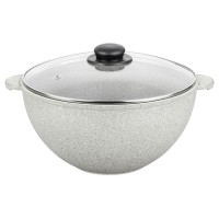 Казан-кастрюля с крышкой Elan Gallery ГАРМОНИЯ ВКУСА "Серый агат", 6л, 28см