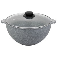 Казан с крышкой Elan Gallery ГАРМОНИЯ ВКУСА серый мрамор, 28 см, 6 л