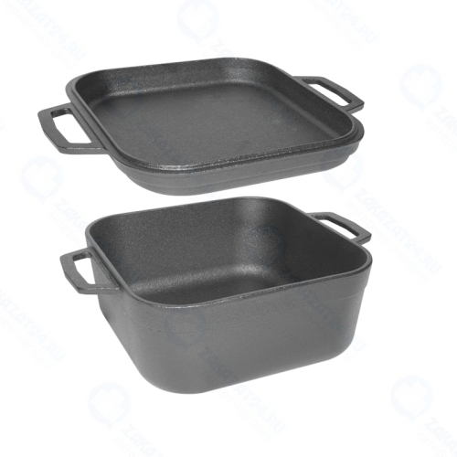 Чугунный террин FORESTER с крышкой-сковородой, 4.5 литра (CI-07)