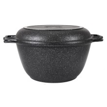 Казан с крышкой-сковородой Kukmara КМТ44а, 4л (темный мрамор) Казан с крышкой-сковородой Kukmara КМТ44а, 4л (темный мрамор)