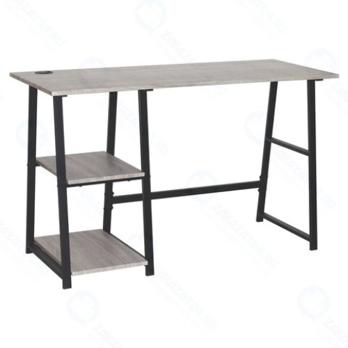 Стол на металлокаркасе BRABIX LOFT CD-006 (ш1200*г500*в730мм), 2 полки, цвет дуб антик, 641225