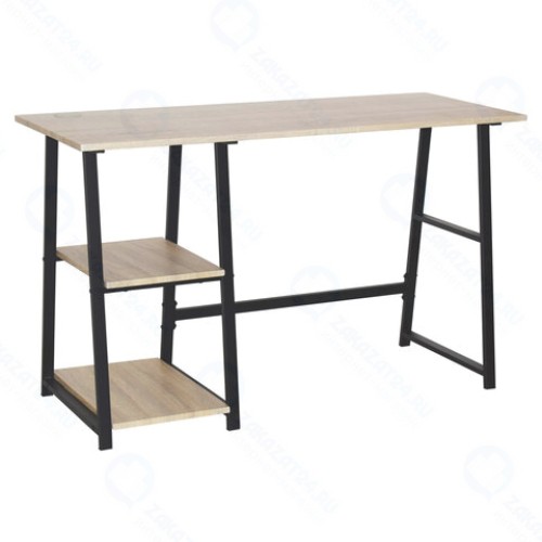 Стол на металлокаркасе BRABIX LOFT CD-006 (1200х500х730мм), 2 полки, цвет дуб натуральный