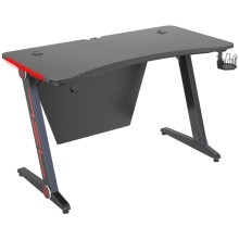 Стол геймерский Cactus CS-GTZ-BK-CARBON-RED столешница МДФ карбон каркас черный