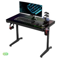 Стол геймерский EUREKA со стеклянной столешницей и RGB-подсветкой GTG-I43 Explorer edition