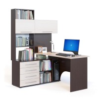 Стол компьютерный КСТ-14 Венге/Беленый дуб левый