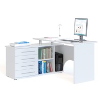 Стол компьютерный МЕБЕЛЬНАЯ ФАБРИКА “СОКОЛ” КСТ-109Л Левый Белый