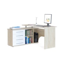 Стол компьютерный МЕБЕЛЬНАЯ ФАБРИКА “СОКОЛ” КСТ-109Л Левый Дуб сонома/белый