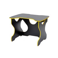 Стол компьютерный ВИТАЛ-ПК Ивент черный ЛДСП, кромка желтая