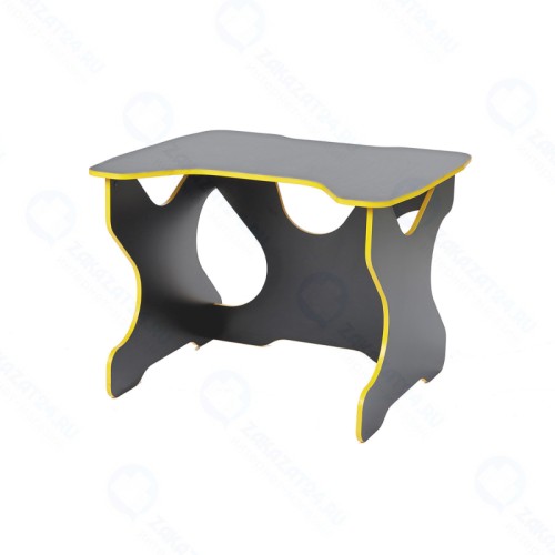 Стол компьютерный ВИТАЛ-ПК Ивент черный ЛДСП, кромка желтая