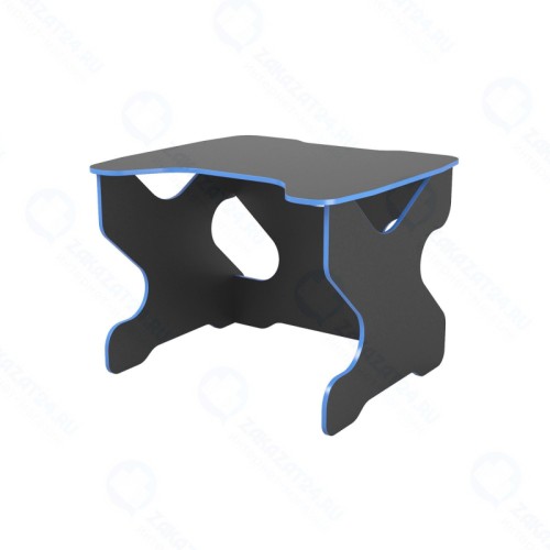 Стол компьютерный ВИТАЛ-ПК Ивент черный ЛДСП, кромка синяя