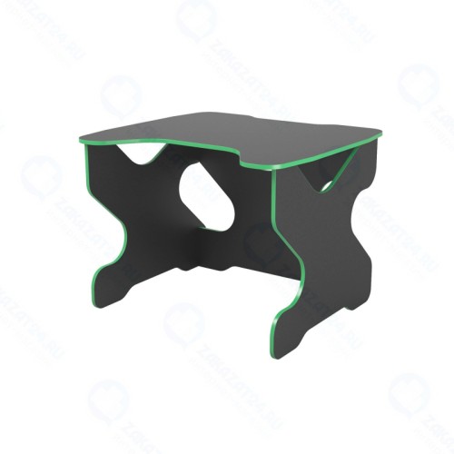 Стол компьютерный ВИТАЛ-ПК Ивент черный ЛДСП, кромка зеленая