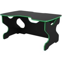Стол геймерский ВИТАЛ-ПК Райдер черный ЛДСП, кромка зеленая