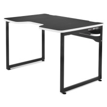 Геймерский стол WARP Xt чёрно-белый (XT1-WT, сталь, ЛДСП, 100х60х70, кабель-менеджмент)
