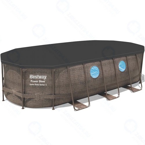 Бассейн Bestway 56716 Power Steel Swim Vista Series II овальный с набором, 13430 л. (549*274*122 см)