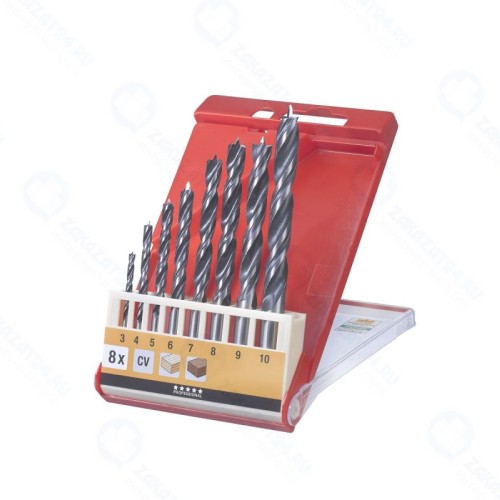 Набор сверл KWB 5141-00 по дереву, CV, 3-10 мм, 8 шт