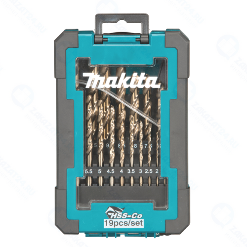Набор сверл по металлу MAKITA HSS-Сo, 19 шт. (1-10 мм, шаг 0.5 мм)