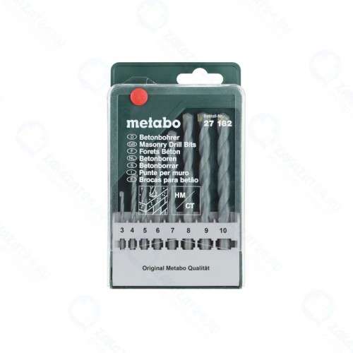 Набор сверл по бетону Metabo 8 шт. (D 3-10 мм) 627182000