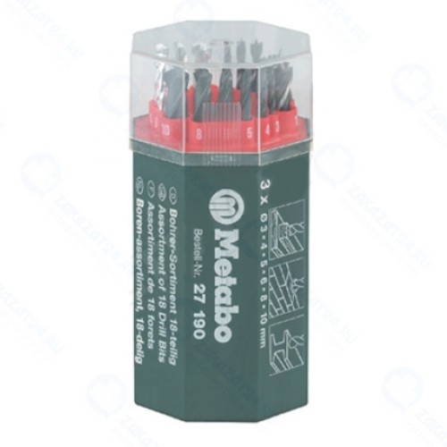 Набор сверл универсальный Metabo 18 шт. (камень, металл, дерево 3-10 мм) 627190000