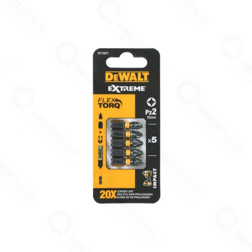 Биты ударн. д/шуруповерта DeWALT DT7387T [25мм, PZ2, Torsion, 5шт]